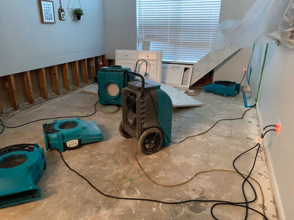 Dehumidifier in flood-cut room for Water Damage Restoration in Soddy-Daisy